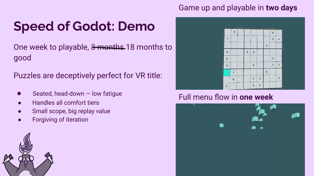 Speed of Godot — game playable in two days, full menu flow in one week